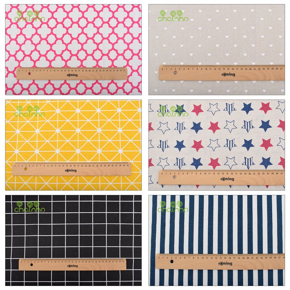 Sewing Geotextile Fabric - Chainho, ผ้าฝ้ายลินินพิมพ์ลาย, วัสดุสำหรับงานเย็บปัก DIY, ผ้าสำหรับโต๊ะ โซฟา,