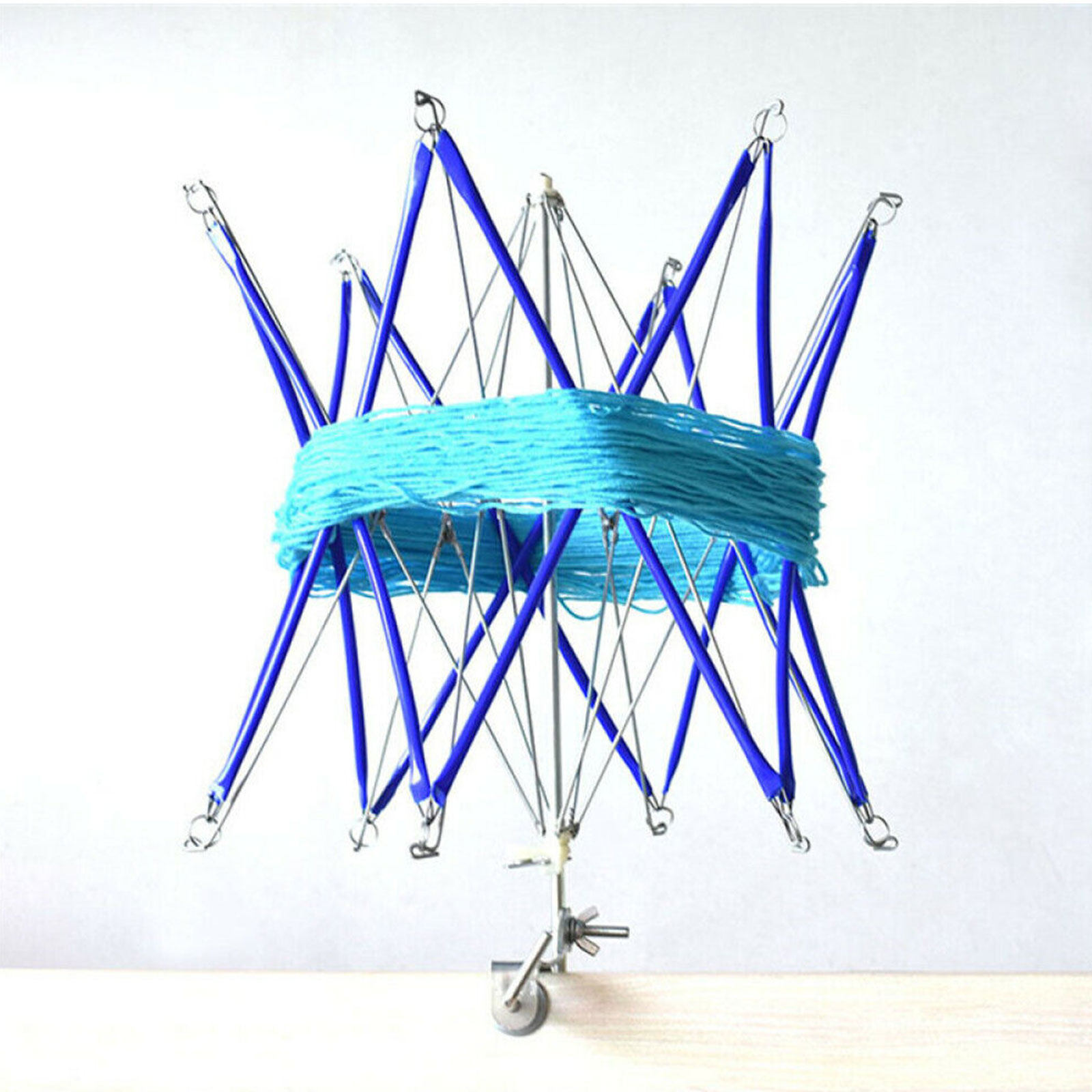 Sewing Knit - เครื่องม้วนไหมพรมแบบแฮนด์ฟรี ขนาด 42x6x6 ซม. หมุนได้ไม่มีเสียงดัง ใช้จัดการไหมพรมสำหรับงานถักโครเชต์และงานเย็บ