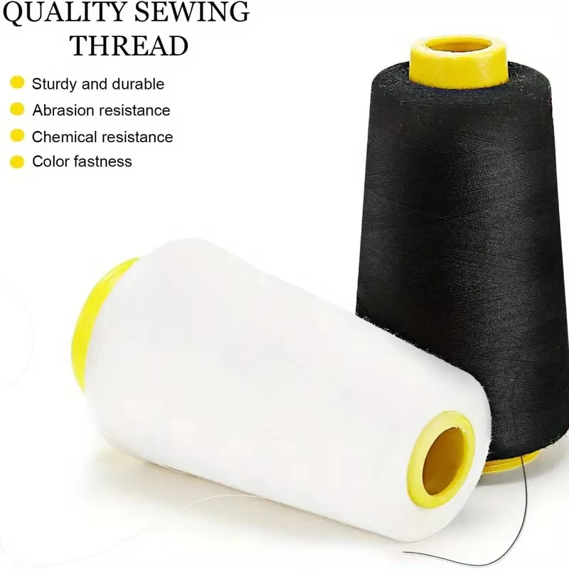 Serger Thread Cone - ด้ายโอเวอร์ล็อคสีดำ 3 ม้วน สีขาว 3 ม้วน