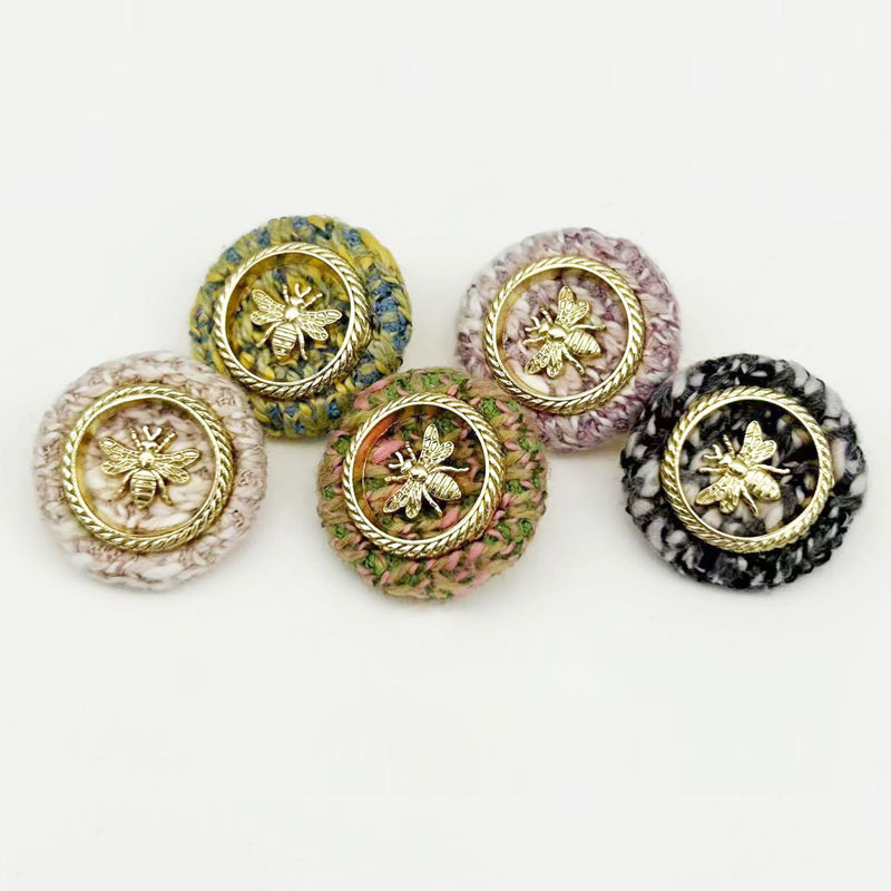 Button Hole Cutter - กระดุมโลหะลายผึ้ง 6 ชิ้น ขนาด 20/23 มม.