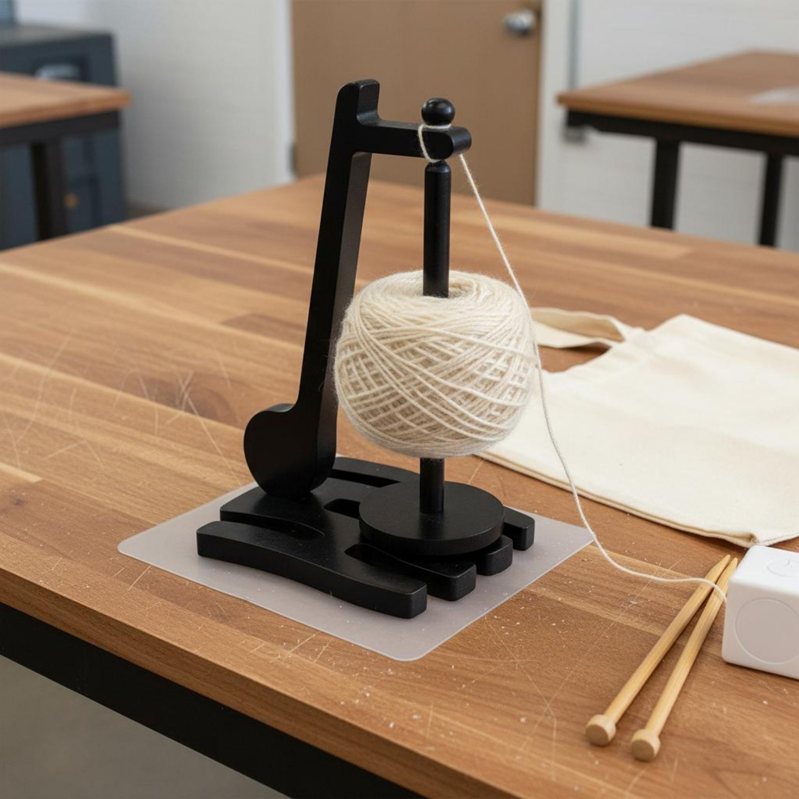 Sewing Knit - ที่วางไหมพรมไม้ 360 องศา ° แกนม้วนด้ายแบบหมุนได้ อุปกรณ์เย็บและถักไหมพรม