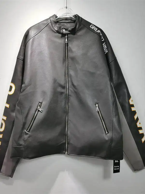 Leather Needle Heavy - เสื้อแจ็คเก็ตหนังหนา VAVA รุ่น VAFFANCULO GO46 ปักลายด้วยเข็ม