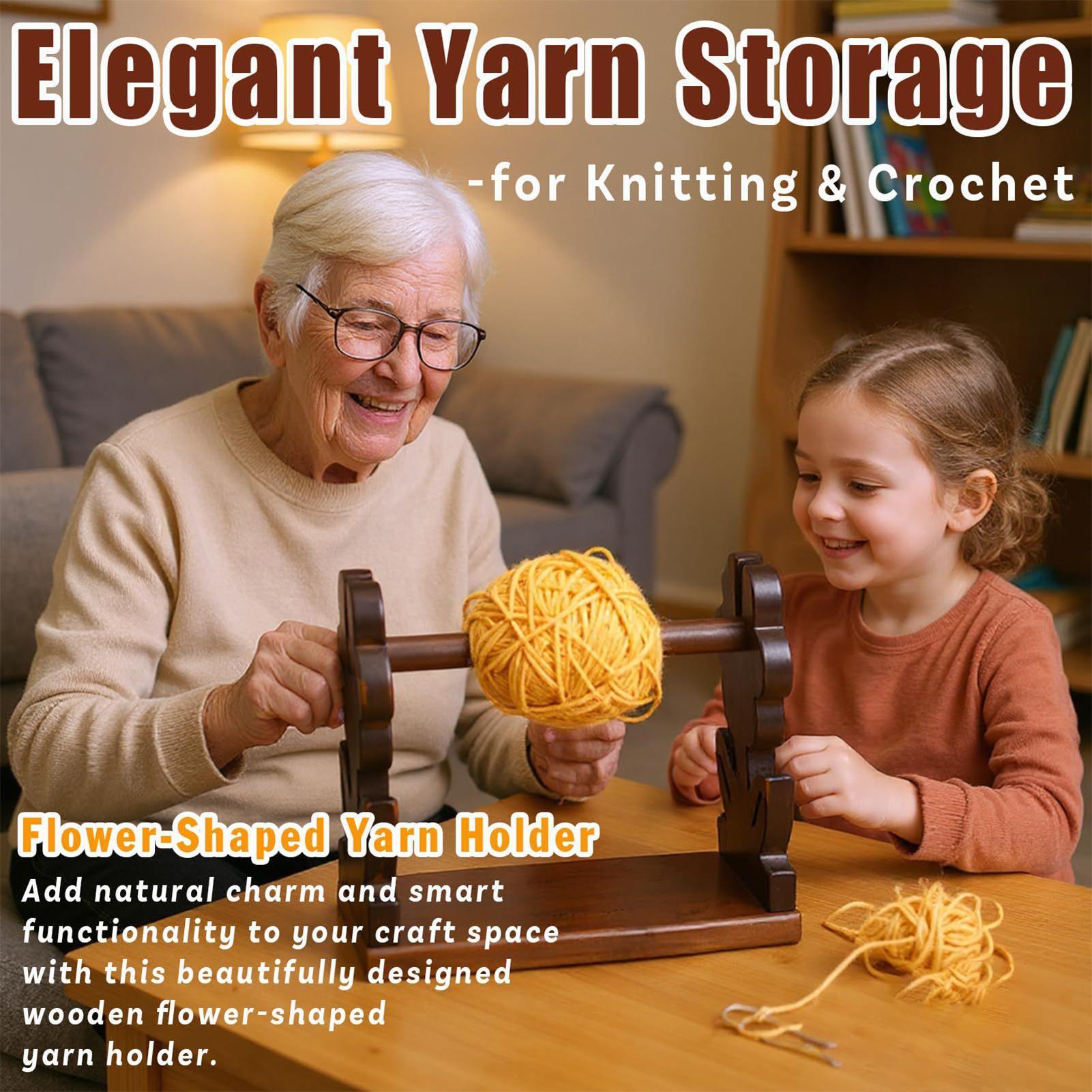 Sewing Knit - ที่วางไหมพรม ที่วางไหมพรมไม้ ที่จ่ายไหมพรมสำหรับถักโครเชต์ ที่วางแกนไม้ ที่วางไหมพรม อุปกรณ์เย็บผ้าสำหรับงานถัก