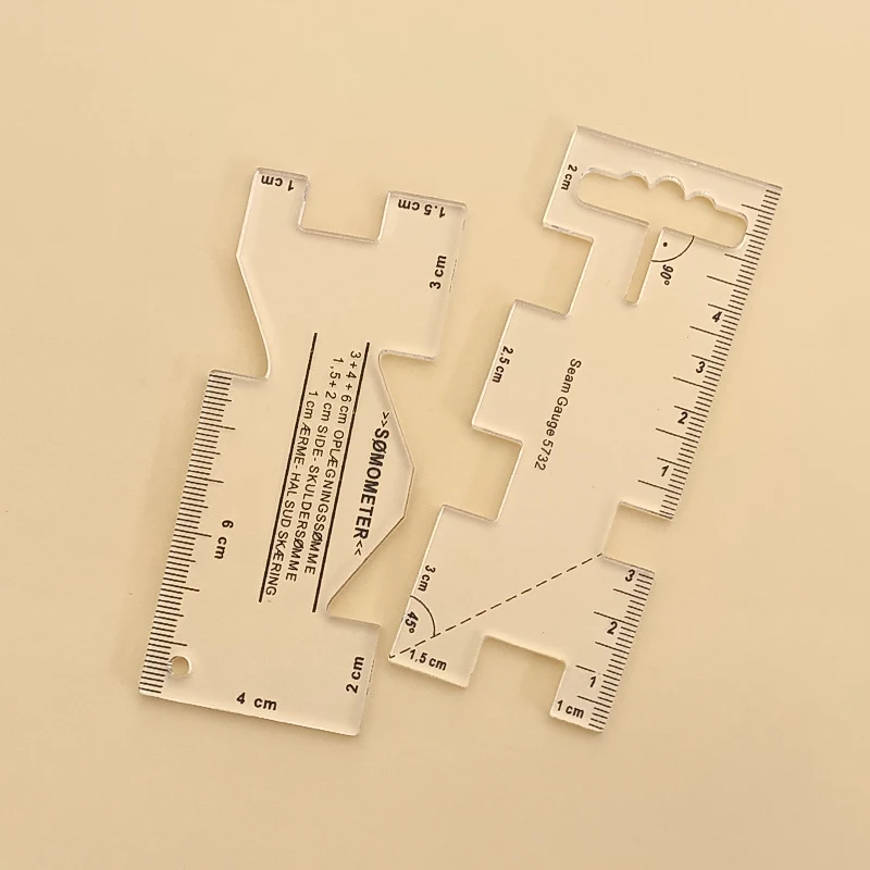 Seam Gauge Metal - 2/1pcs Precision ตะเข็บวัดอะคริลิคไม้บรรทัด Quilting แม่แบบไม้บรรทัด DIY