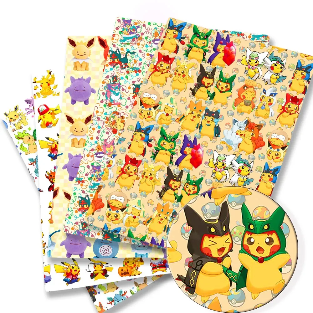 Sewing Production - ชุดเดรสลายการ์ตูนโปเกมอนสำหรับเด็ก Fabric140 * 50ซม. งานเย็บปะต่อผ้าสำหรับผ้าพิมพ์บ้านงานเย็บผ้าสำหรับเด็ก