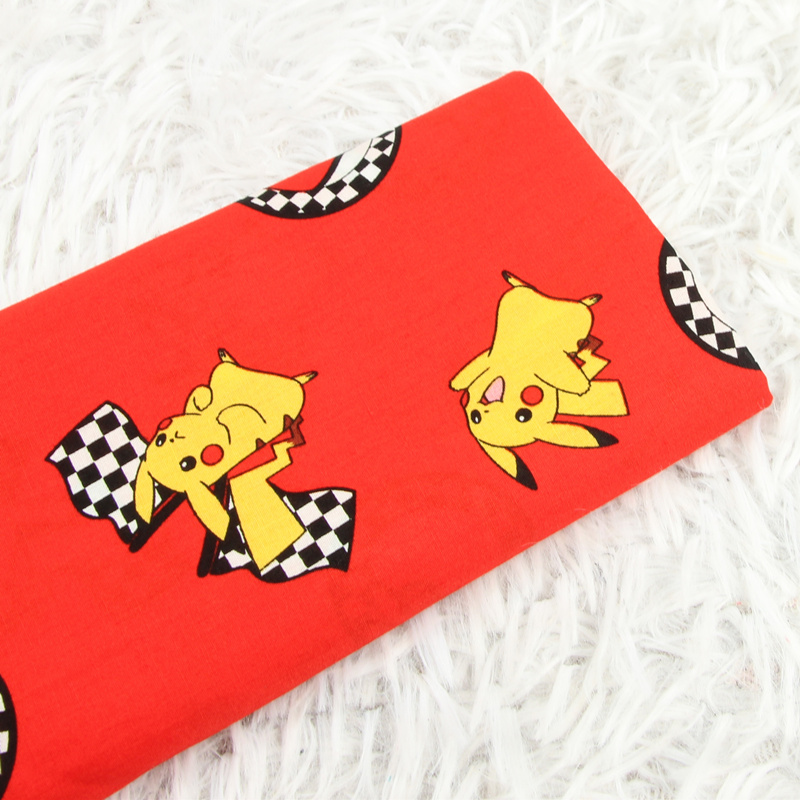 Textile For Sewing - ความกว้าง 140 ซม.Pokemon พ็อกเก็ตมอนสเตอร์สีแดงบางผ้าฝ้าย 100 เย็บผ้าวัสดุสําหรับ