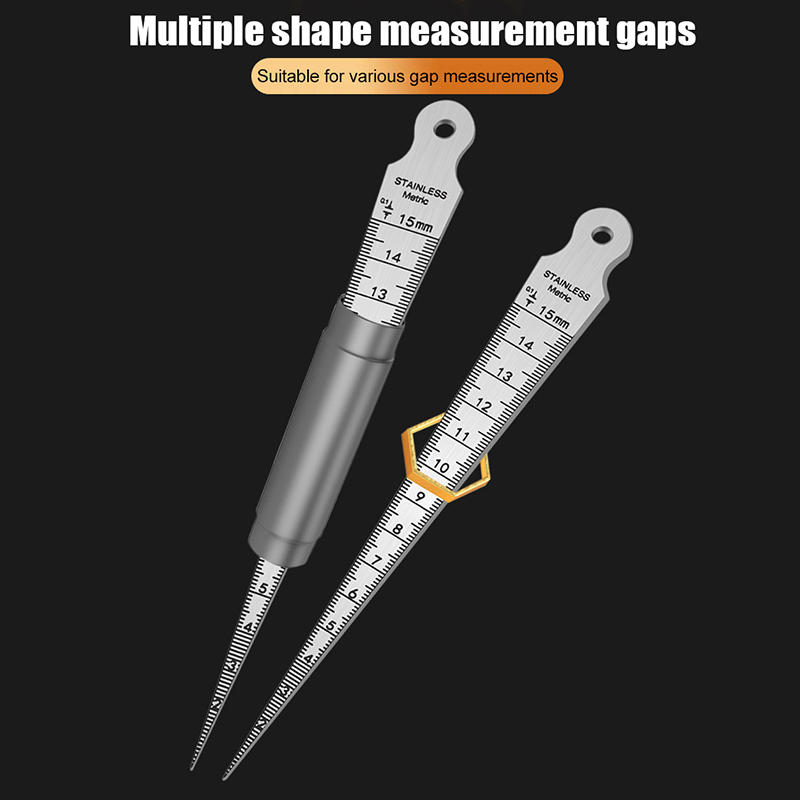 Seam Gauge Metal - เกจวัดขนาดรูแบบเรียว 1-15 มม. ทำจากสแตนเลส สำหรับวัดเส้นผ่านศูนย์กลางภายใน ใช้สำหรับวัดขนาดรูแบบเรียว