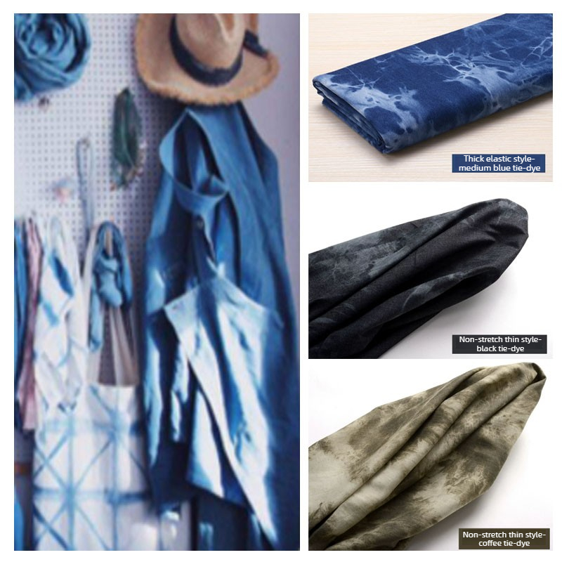 Sewing Tie Dye - ผ้าเดนิมย้อมสีแบบนุ่ม ซักแล้ว ขายเป็นเมตร สำหรับทำชุดเดรส กางเกง เสื้อผ้าเด็ก