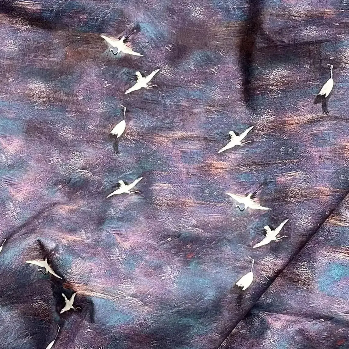 Sewing Tie Dye - ผ้าฝ้าย 100% ลายวิโอเล็ต อาซึกะ แบบย้อมสี สำหรับงาน