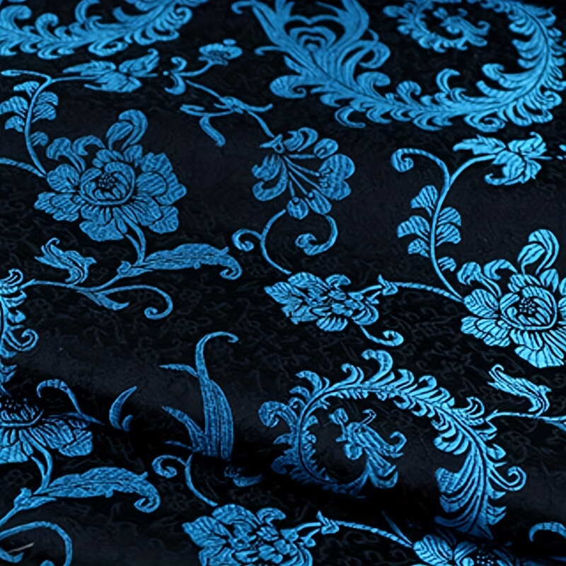 Sewing Fabric - ผ้าลายปักหางนกฟีนิกซ์สีน้ำเงิน 3 มิติ — วัสดุเย็บผ้าคุณภาพพรีเมียมสำหรับเสื้อผ้า ผ้าม่าน