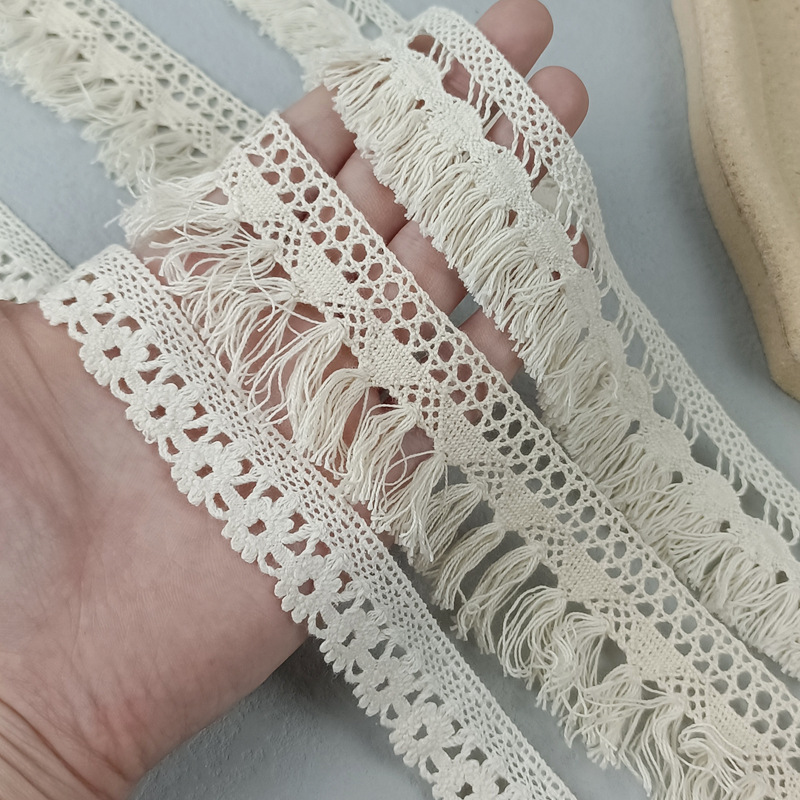 Sewing Eyelet Fabric - ตะเข็บสำหรับผ้าม่านโซฟาผ้าฝ้ายผ้าลูกไม้แต่งพู่สีดำปักแต่งตา