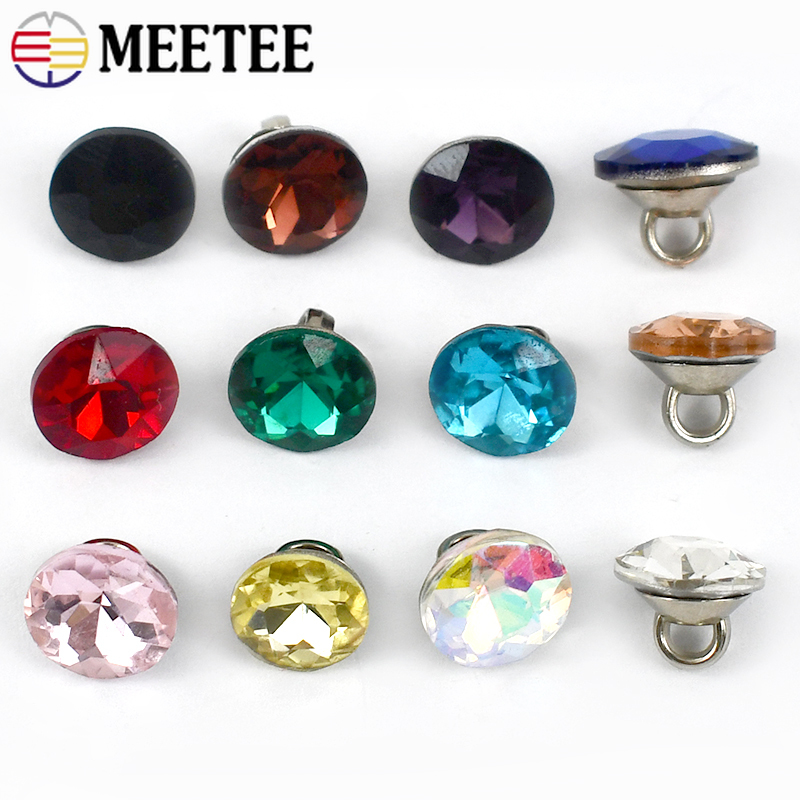 Button Hole Cutter - Meetee 20/50Pcs 9มม.ปุ่ม Rhinestone เพชรเสื้อ Shank