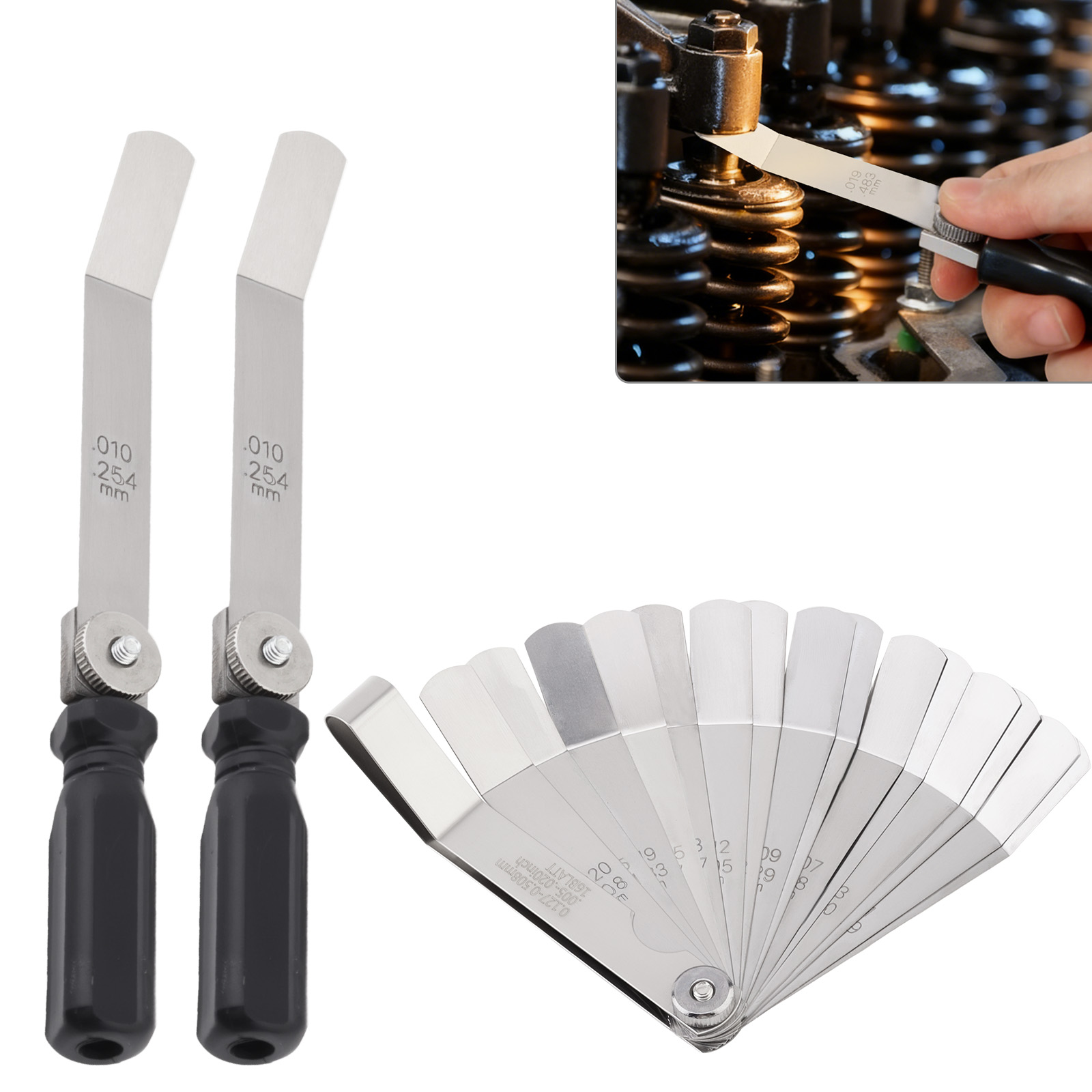 Seam Gauge Metal - ชุดเกจวัดระยะวาล์วสแตนเลส อุปกรณ์วัดอเนกประสงค์ เกจวัดระยะวาล์วเครื่องยนต์มอเตอร์ไซค์