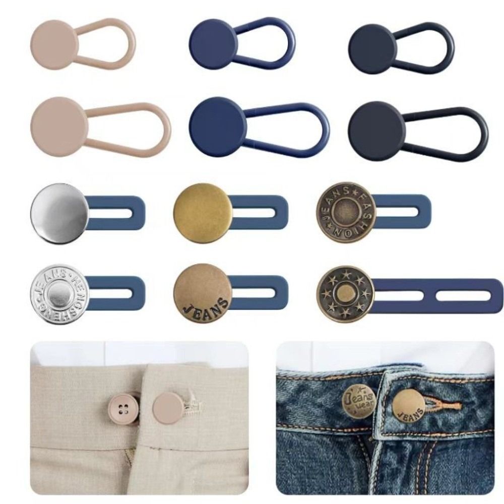 Button Hole Cutter - ตัวต่อขยายเอวแบบกระดุม 12/16/24/26 ชิ้น ทำจากโลหะ ยืดหยุ่นได้ดี ติดตั้งง่าย