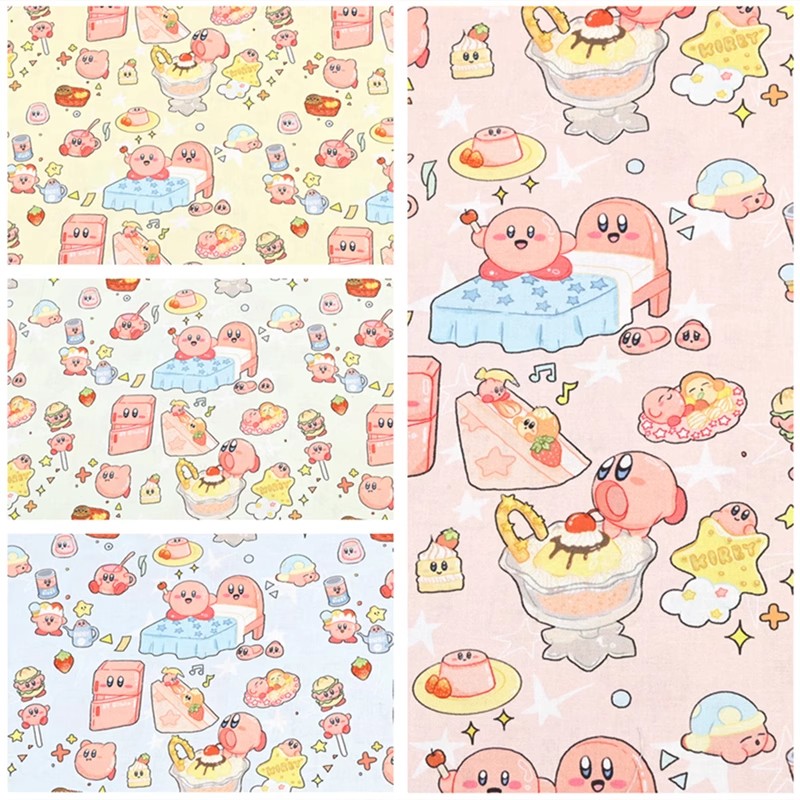Textile For Sewing - การ์ตูน Kirby 100 ผ้าฝ้ายผ้าเย็บผ้าวัสดุสําหรับ DIY Patchwork