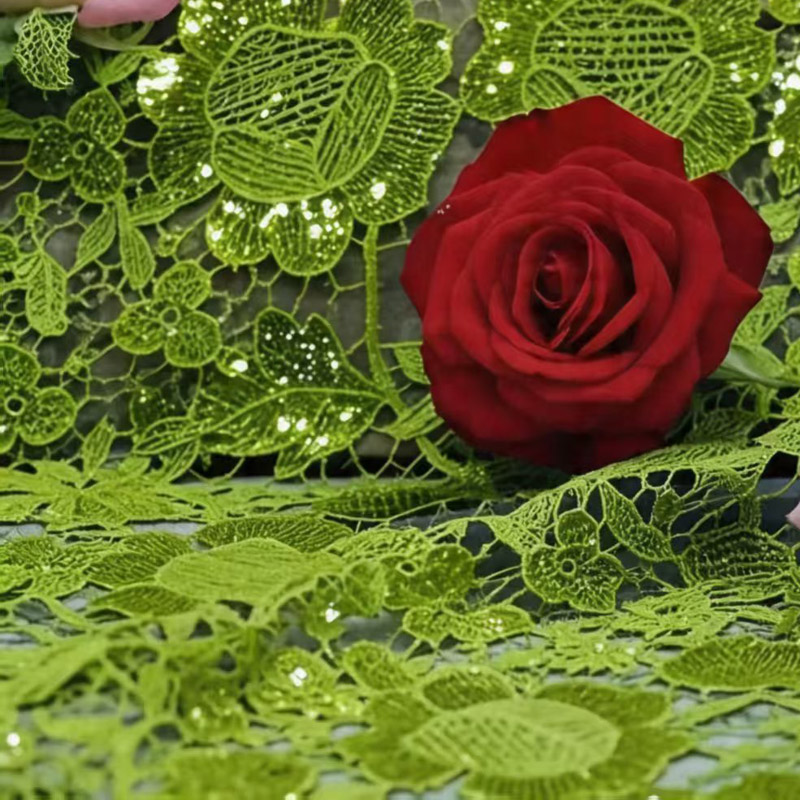 Sewing Eyelet Fabric - ผ้าลูกไม้สีเขียวมะนาวคุณภาพสูง ผ้าลูกไม้ลายฉลุแบบแอฟริกัน สำหรับชุดแต่งงาน เจ้าสาว แฟชั่น ชุดงานเลี้ยงใหม่