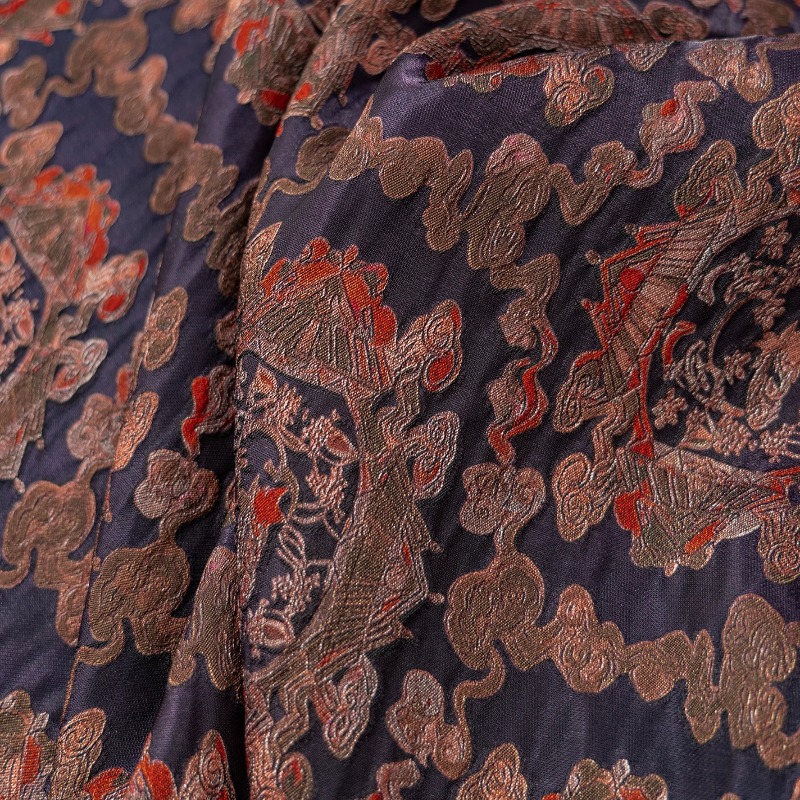 ผ้าแจ็คการ์ดลายดอกไม้สีม่วงแดง - Sewing Fabric บทวิจารณ์และราคา