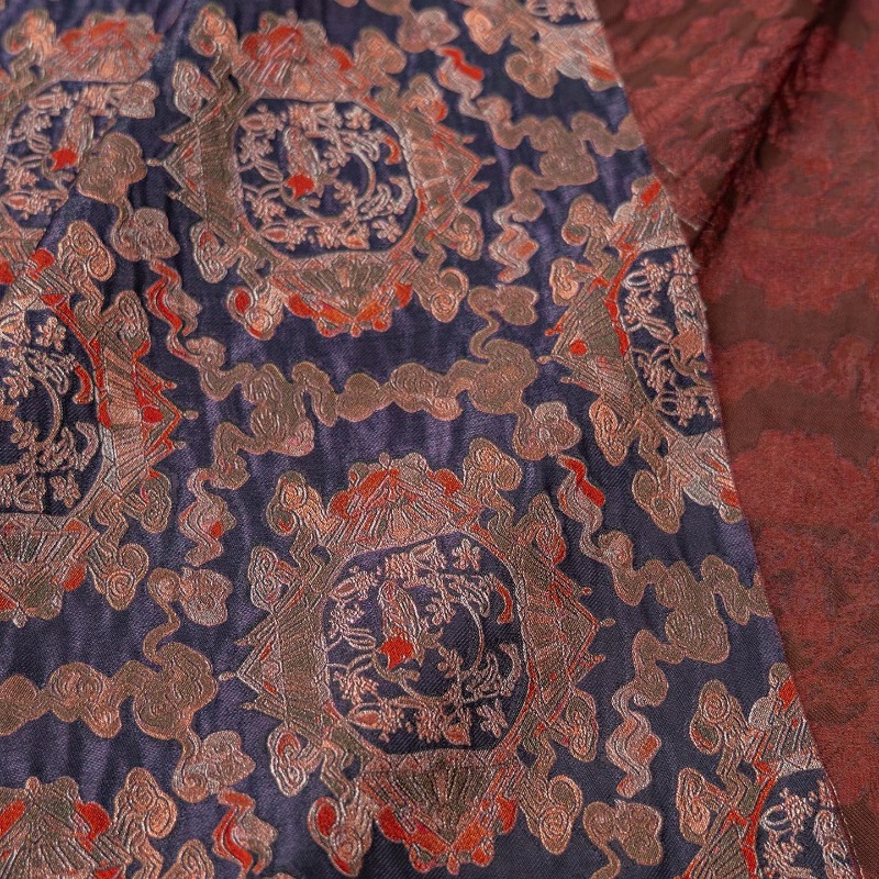 ผ้าแจ็คการ์ดลายดอกไม้สีม่วงแดง - Sewing Fabric บทวิจารณ์และราคา