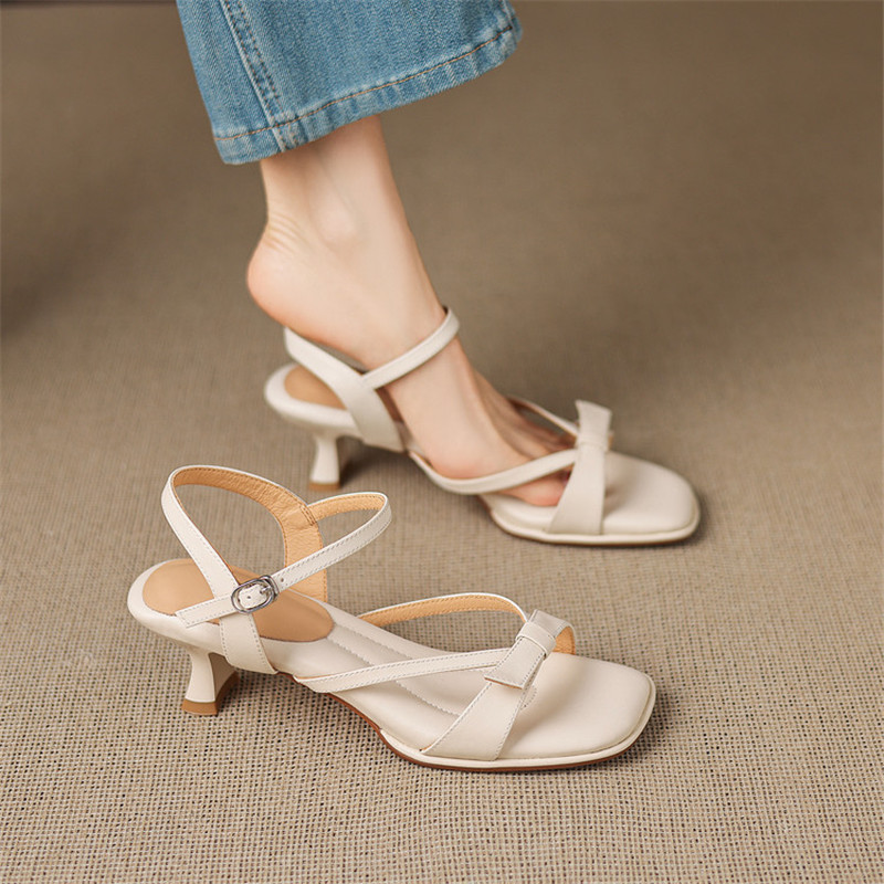 รองเท้าแตะรัดส้นหนังแท้สำหรับผ - Sewing New บทวิจารณ์และราคา