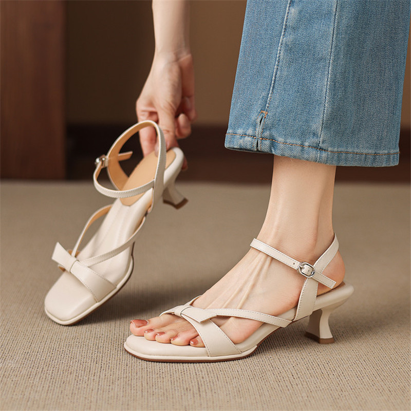 รองเท้าแตะรัดส้นหนังแท้สำหรับผ - Sewing New บทวิจารณ์และราคา