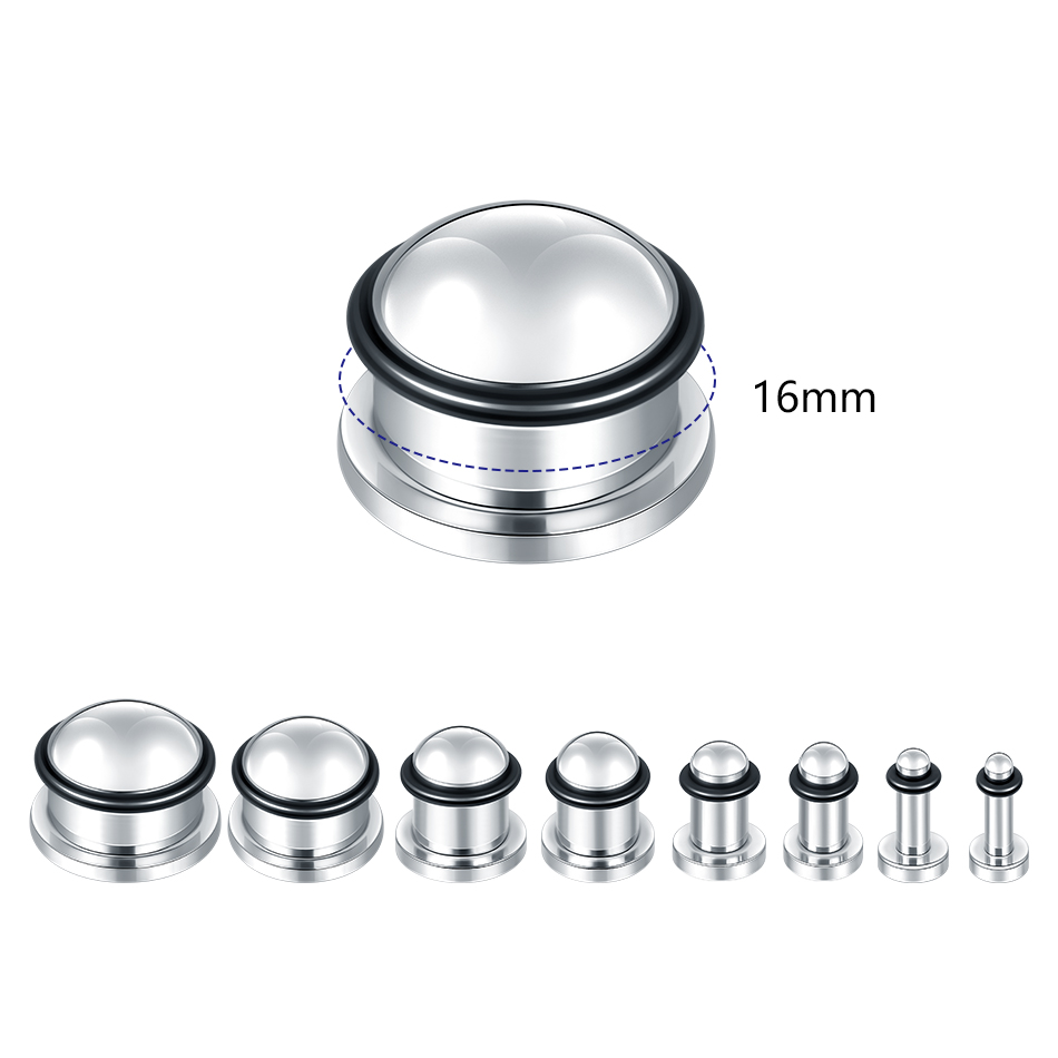1 คู่สแตนเลสสตีลหูอุโมงค์ต่างห - Seam Gauge Metal บทวิจารณ์และราคา