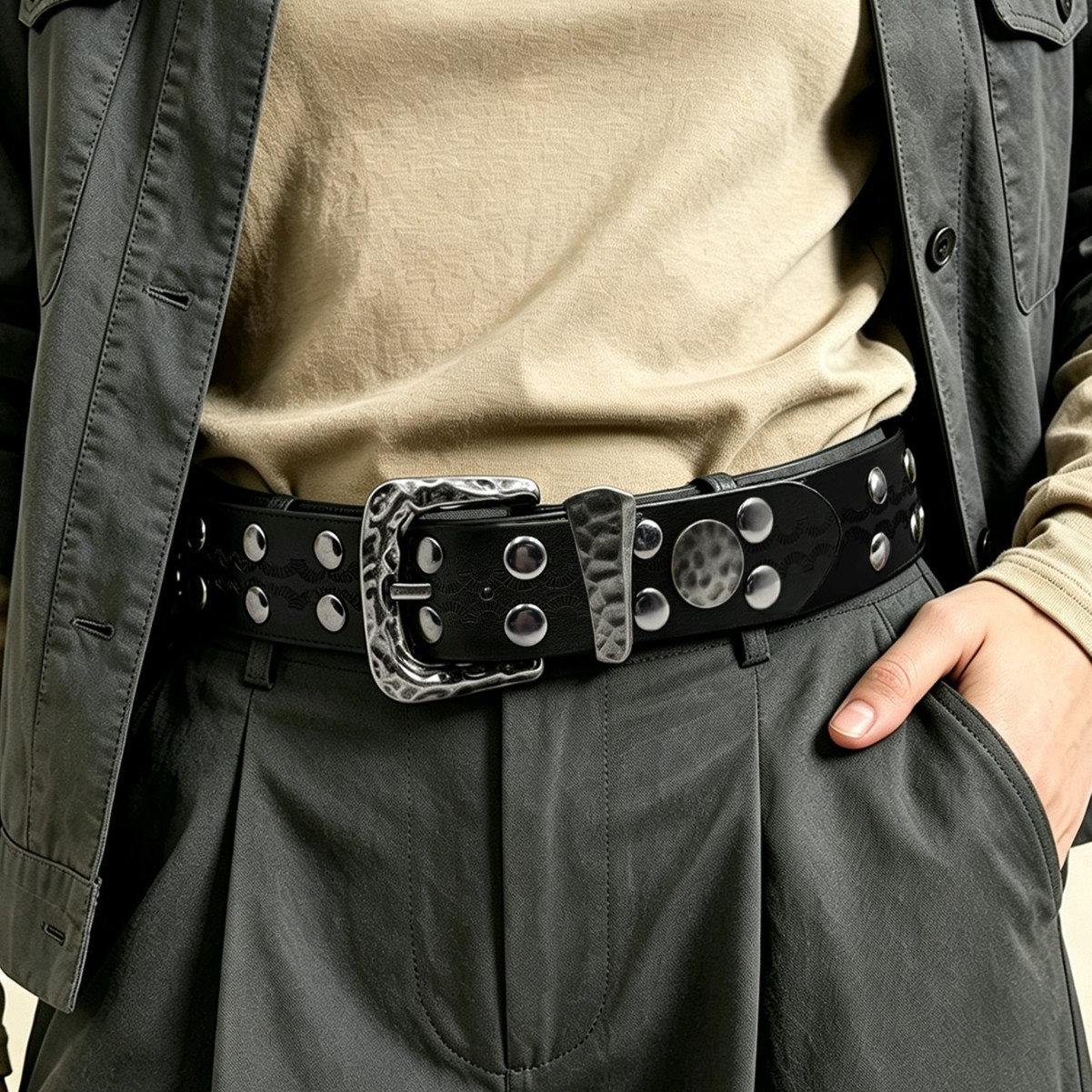 เข็มขัดลายค้อนสไตล์อุตสาหกรรมห - Leather Needle Heavy บทวิจารณ์และราคา