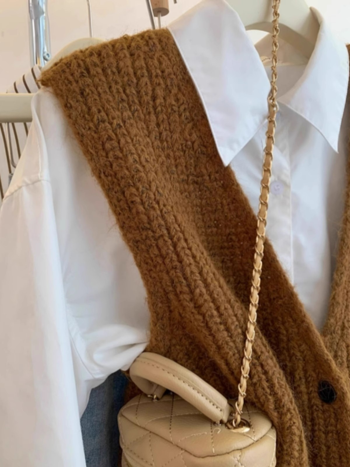 เสื้อกั๊กถักสไตล์เกาหลีไซส์ใหญ - Shoulder Pad Set In บทวิจารณ์และราคา