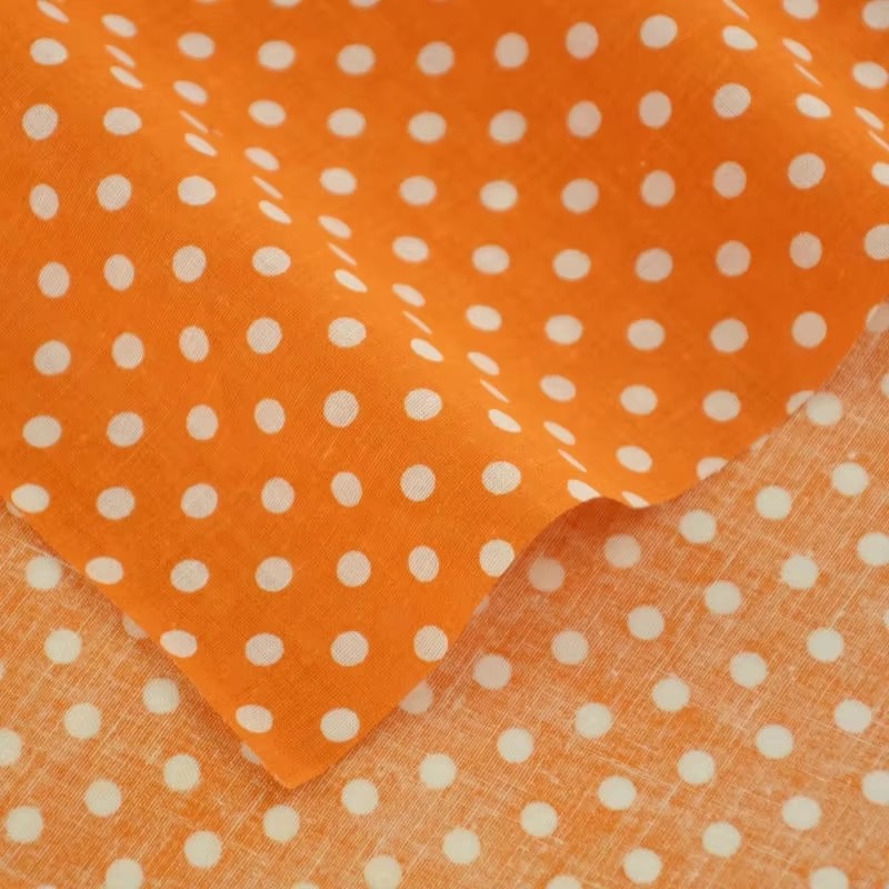 ผ้าคอตตอนพิมพ์ลายจุดสีส้มสีขาว - Textile For Sewing บทวิจารณ์และราคา