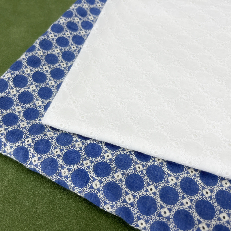 ผ้าเดนิมคอตตอนลายวงกลมเล็กแบบป - Sewing Eyelet Fabric บทวิจารณ์และราคา