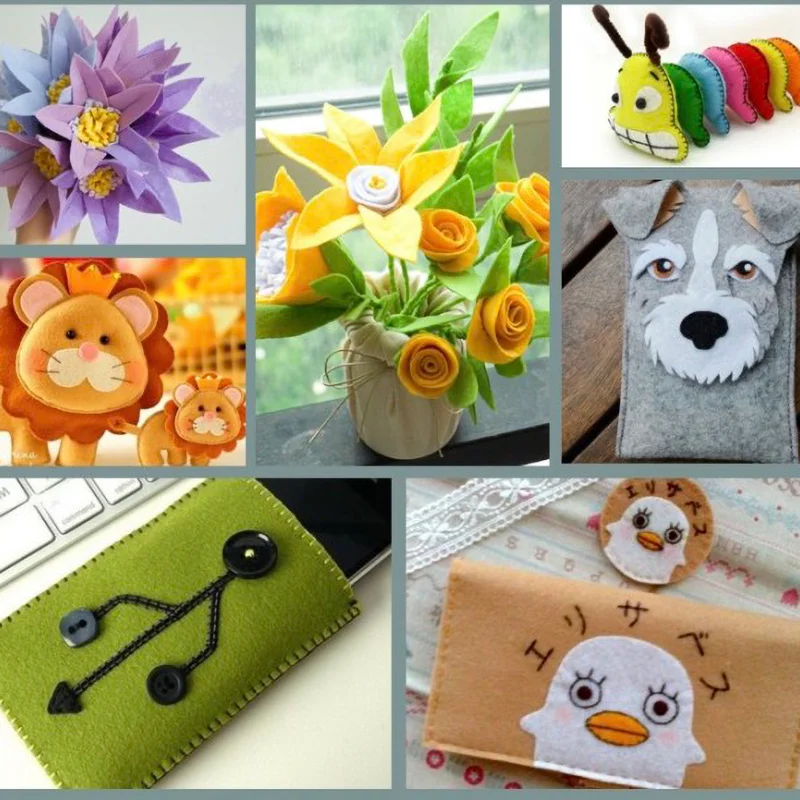 Felt ผ้าแผ่นสารพันสีไม่ทอสแควร - Is Sewing A Textile Craft บทวิจารณ์และราคา