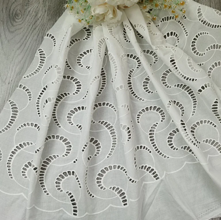ผ้าฝ้ายปักลายฉลุ 100%, ผ้าปักล - Sewing Eyelet Fabric บทวิจารณ์และราคา