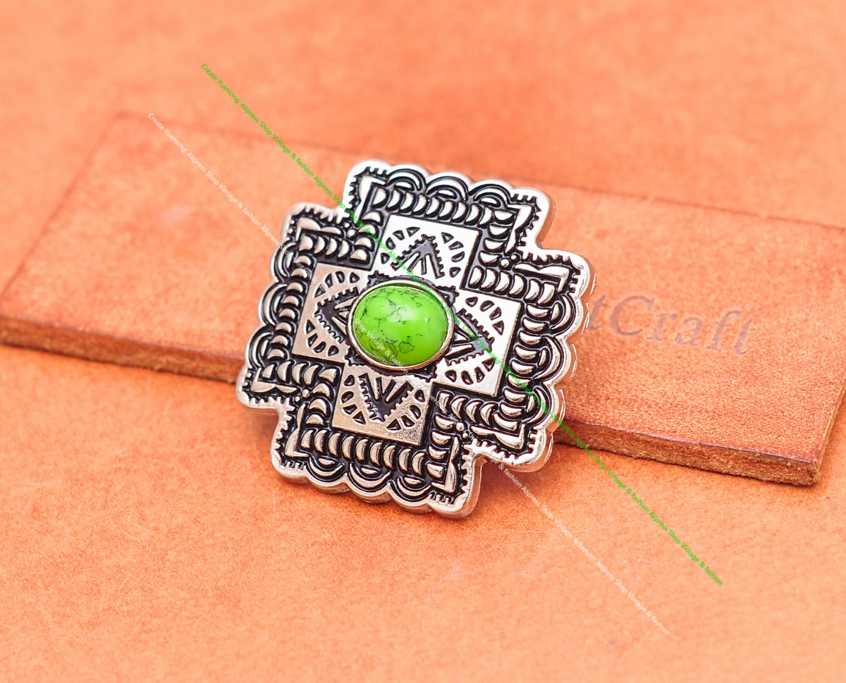 10ชิ้นสีเขียวอ่อนสีเงินตะวันตก - Button Hole Cutter บทวิจารณ์และราคา