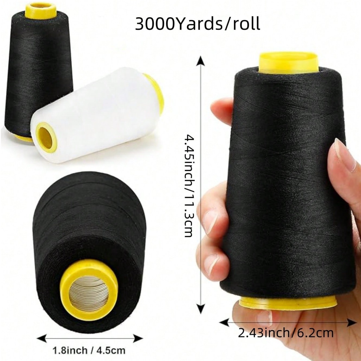 ด้ายเย็บผ้า 1-6 ม้วน ยาว 3000  - Serger Thread Cone บทวิจารณ์และราคา