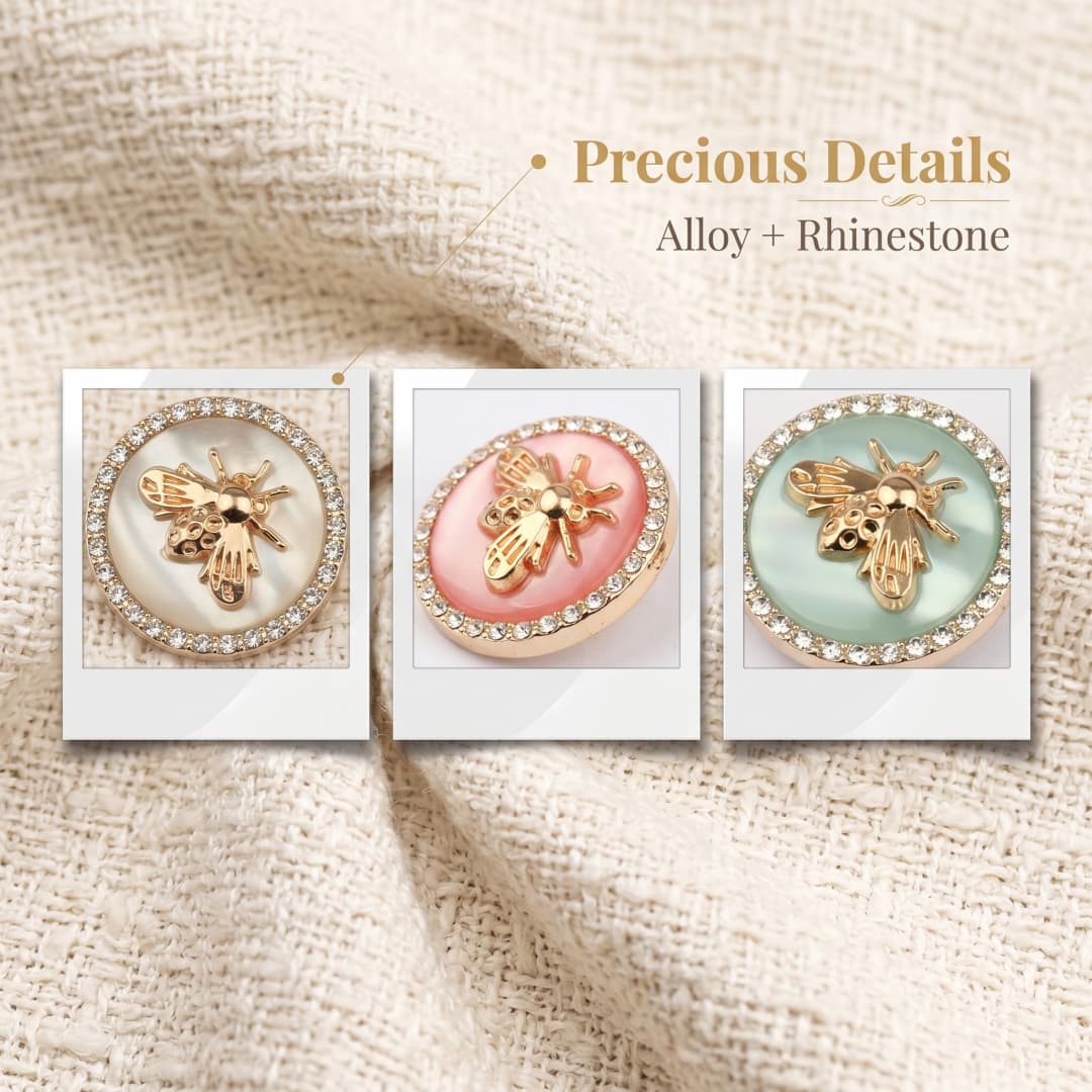 กระดุมโลหะประดับเพชรรูปผึ้ง 10 - Button Hole Cutter บทวิจารณ์และราคา