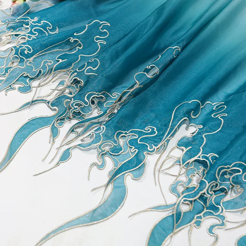 ผ้าปักลายดอกบัวแบบจีนไล่เฉดสี  - Sewing Fabric บทวิจารณ์และราคา