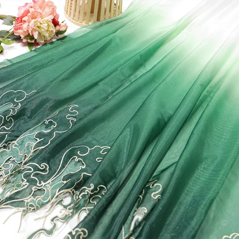 ผ้าปักลายดอกบัวแบบจีนไล่เฉดสี  - Sewing Fabric บทวิจารณ์และราคา