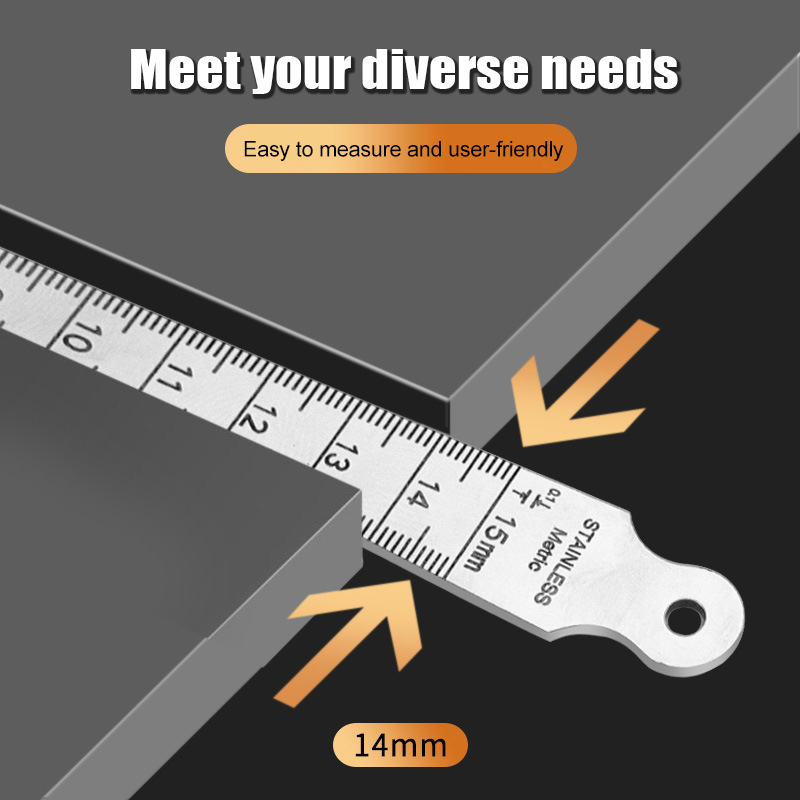 เกจวัดขนาดรูแบบเรียว 1-15 มม.  - Seam Gauge Metal บทวิจารณ์และราคา