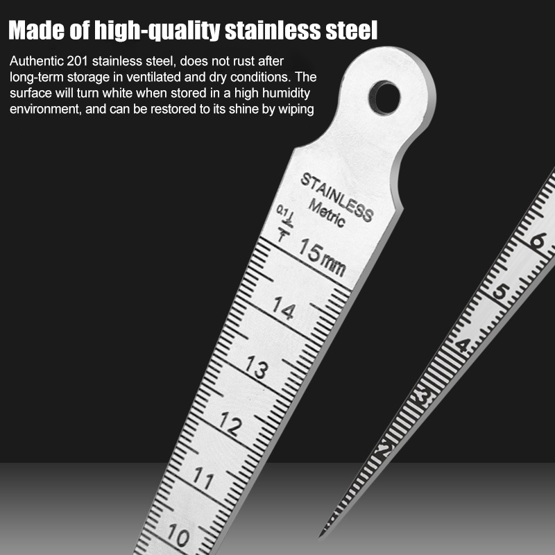 เกจวัดขนาดรูแบบเรียว 1-15 มม.  - Seam Gauge Metal บทวิจารณ์และราคา