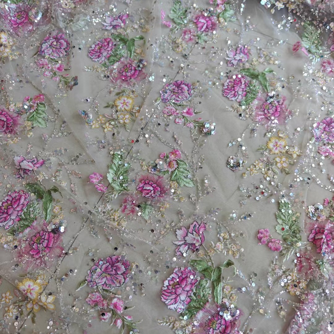ผ้าลูกไม้ปักลายหรูหรา กว้าง 1  - Textile For Sewing บทวิจารณ์และราคา