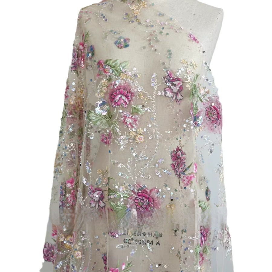 ผ้าลูกไม้ปักลายหรูหรา กว้าง 1  - Textile For Sewing บทวิจารณ์และราคา