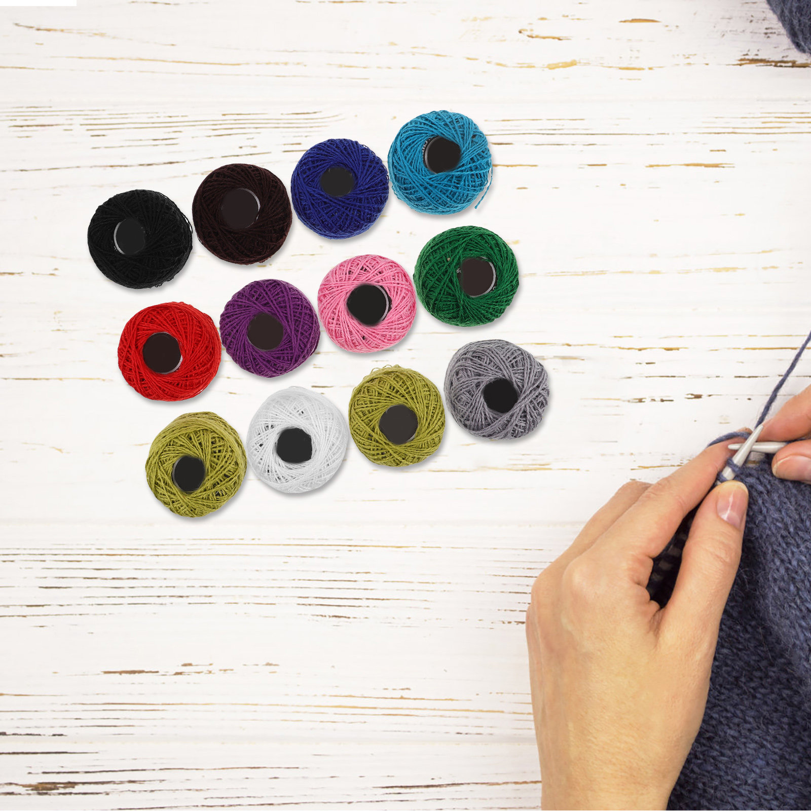 ด้ายปักผ้าฝ้าย 12 ชิ้น สีสันสด - Sewing Knit บทวิจารณ์และราคา