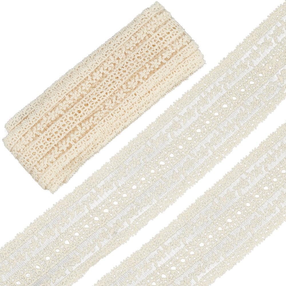 ริบบิ้นลูกไม้ฝ้ายวินเทจกว้าง 2 - Sewing Eyelet Fabric บทวิจารณ์และราคา