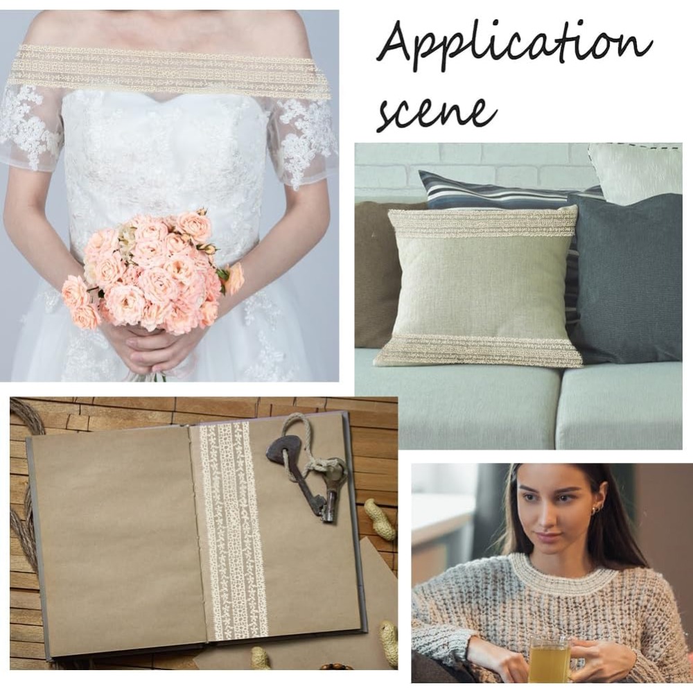 ริบบิ้นลูกไม้ฝ้ายวินเทจกว้าง 2 - Sewing Eyelet Fabric บทวิจารณ์และราคา