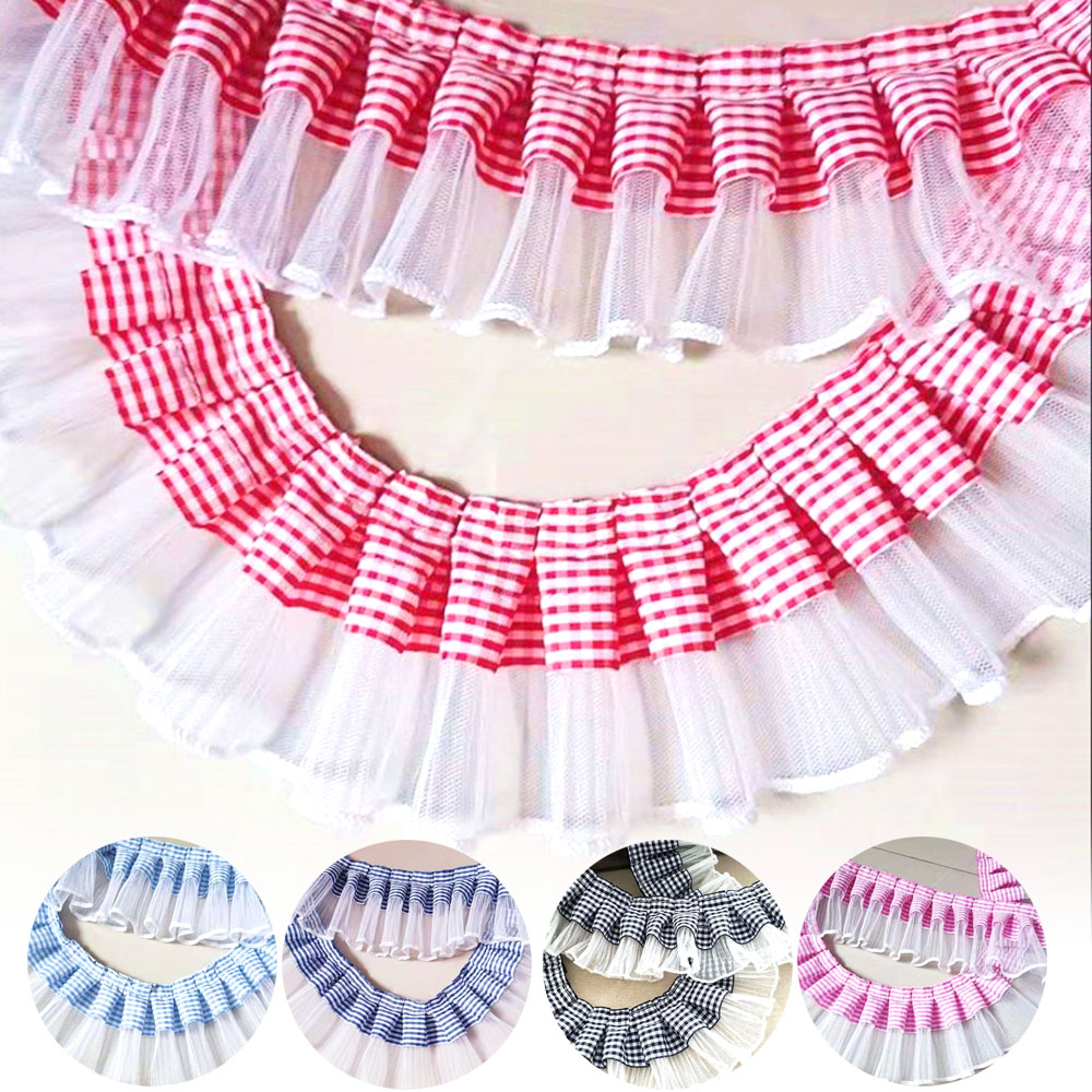 กว้าง 7 ซม.ลายสก๊อตจีบผ้าลูกไม - Textile And Sewing Supply บทวิจารณ์และราคา