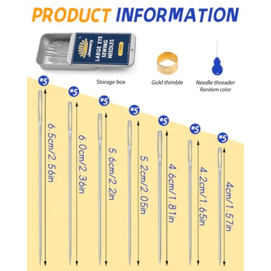 เข็มเย็บผ้าขนาดใหญ่ 7 ขนาด เข็ - Sewing Repair บทวิจารณ์และราคา