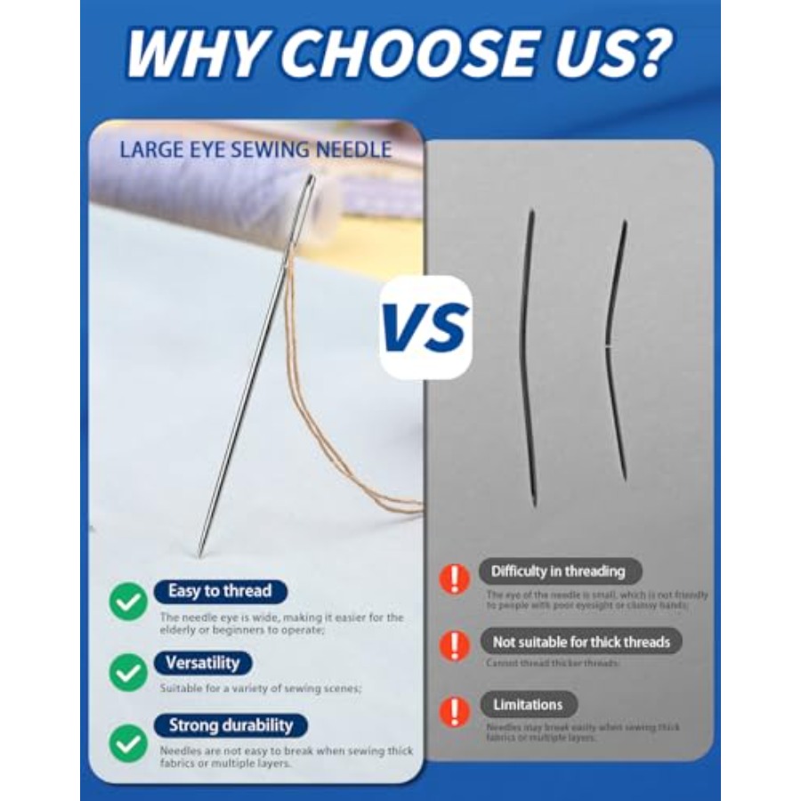 เข็มเย็บผ้าขนาดใหญ่ 7 ขนาด เข็ - Sewing Repair บทวิจารณ์และราคา